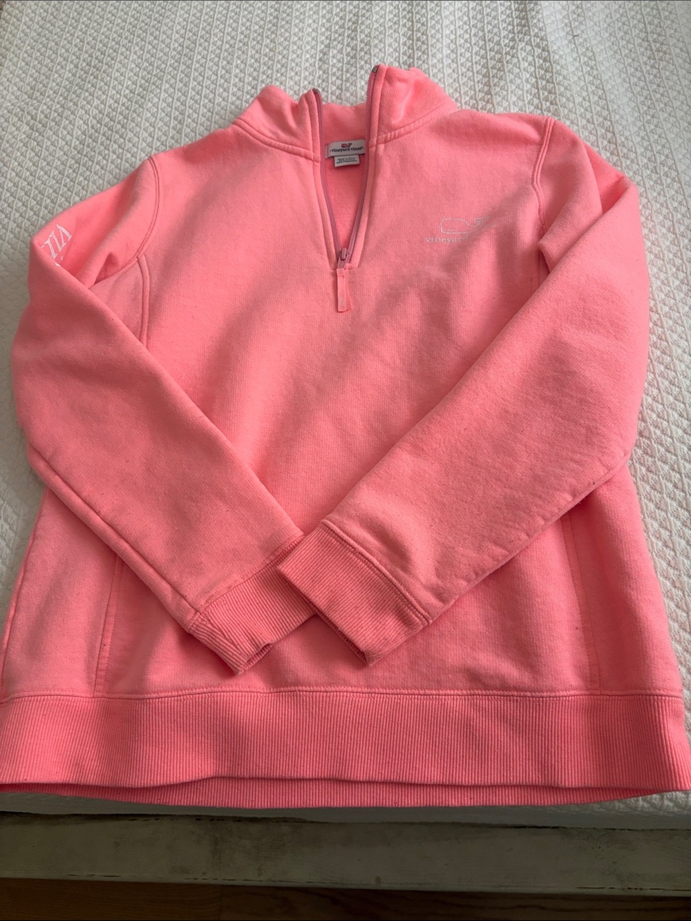 Vineyard Vines Pink Quarter Zip Pullover Sweatshirt - Women